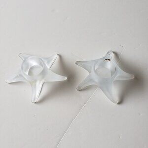 Set of Glass Star Fish Votive Candle Holders